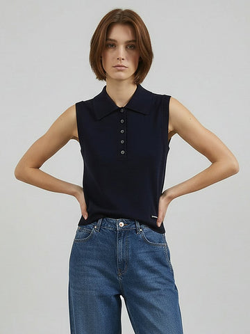 Lapel Collar Wool Knit Vest