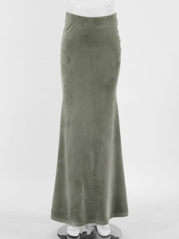 High Waisted Slim Fit Maxi Skirt
