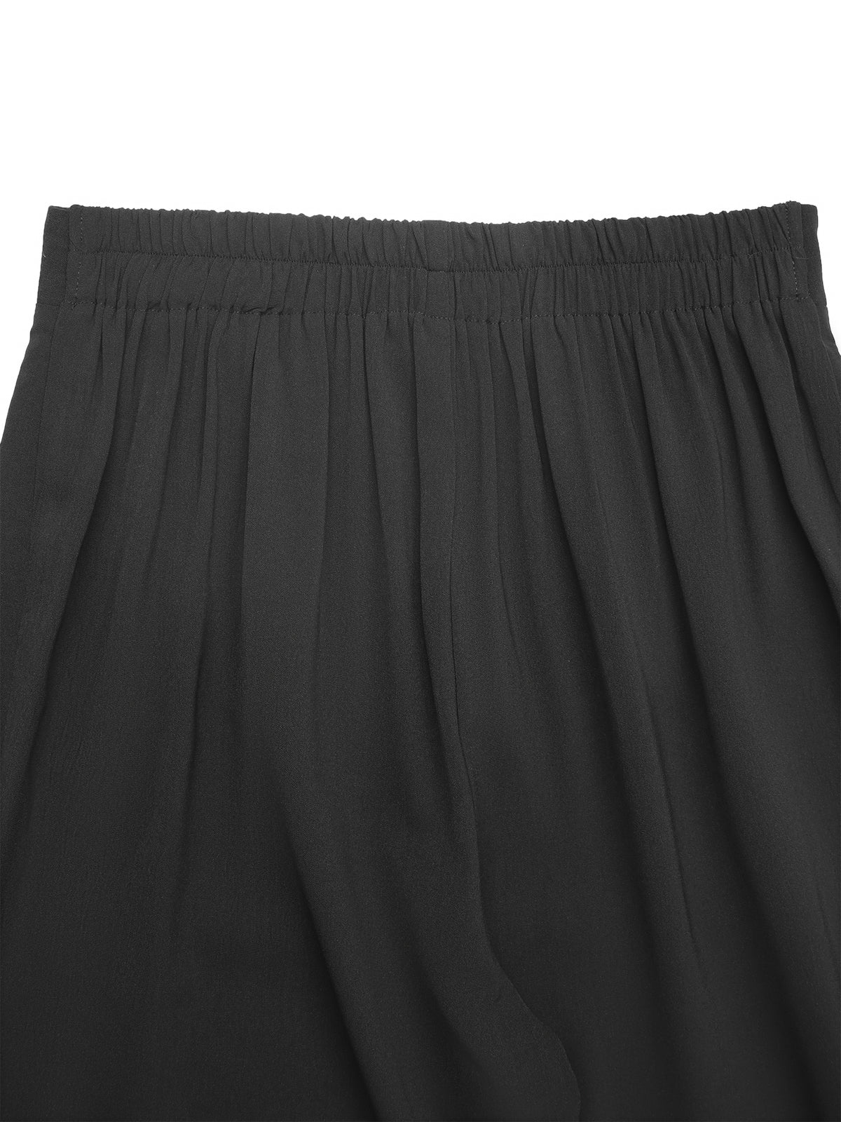 Lace-Hem High-Waisted Elegant Pants