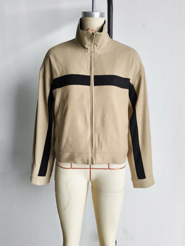 Oversized Colorblock Zip Up Jacket