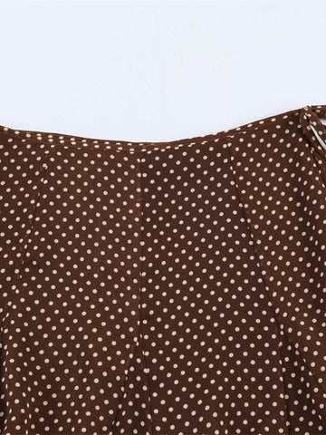 Polka Dot Wrap Midi Skirt