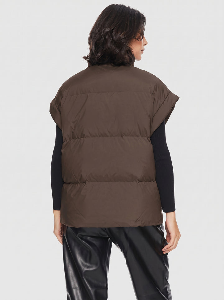 Oversized Padded Stand Collar Vest