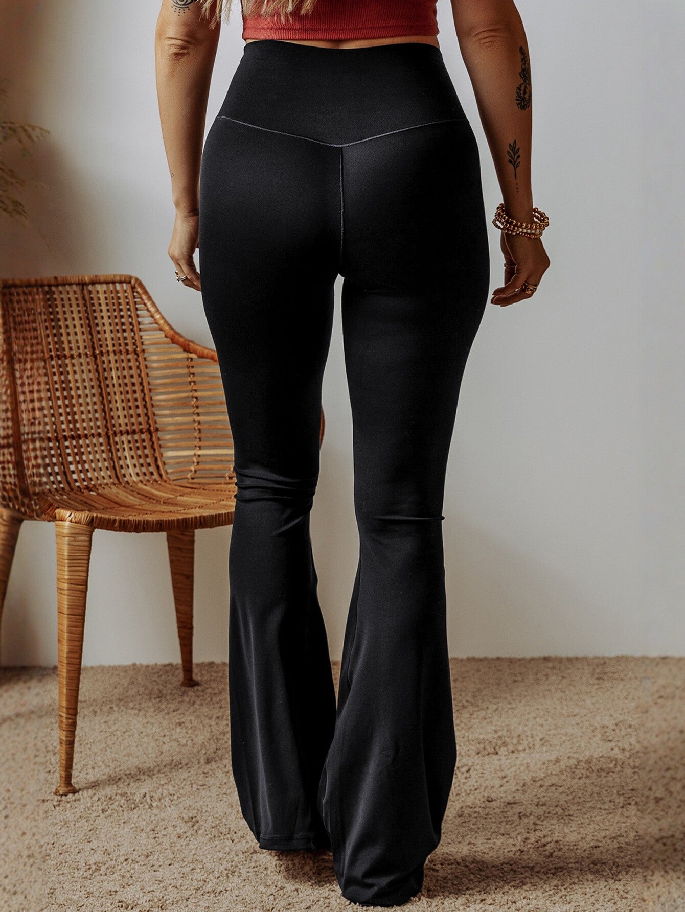 High Waist Flare Leg Sweatpants