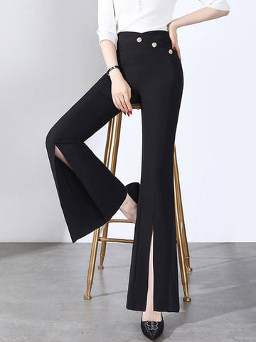 High Waisted Split Hem Trousers