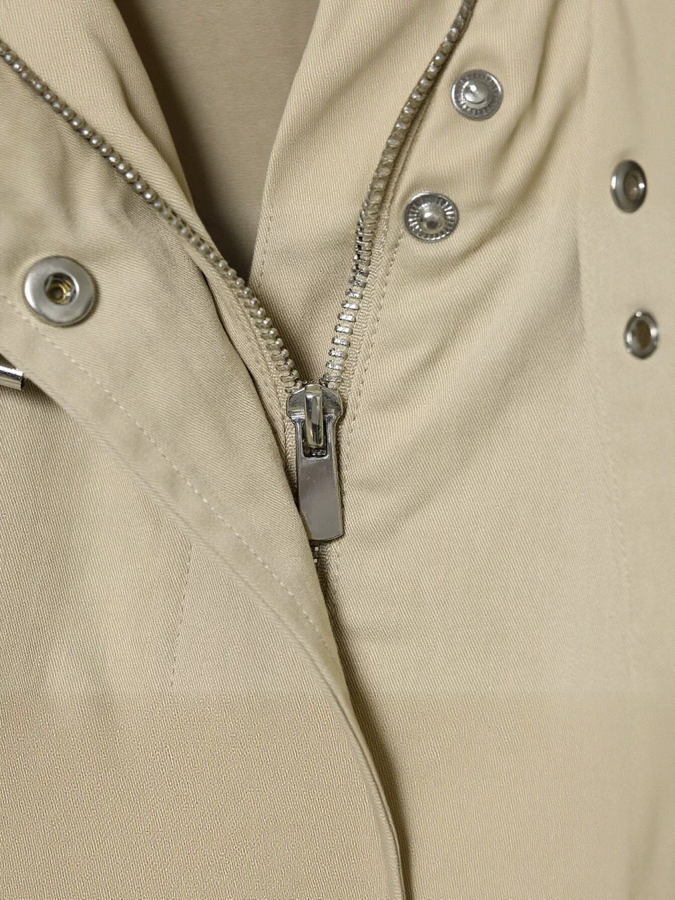 Oversized Stand Collar Utility Bomber Jacket