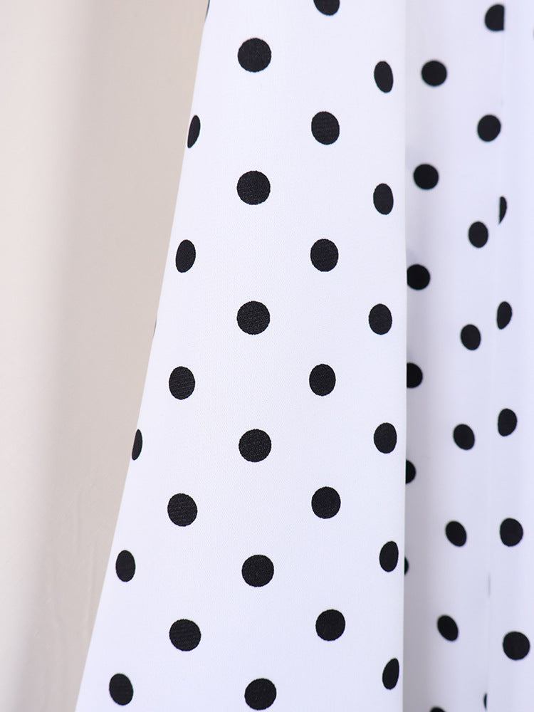High Waisted Polka Dot Maxi Skirt