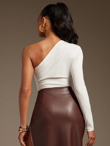 Cut Out One Shoulder Skirt Set