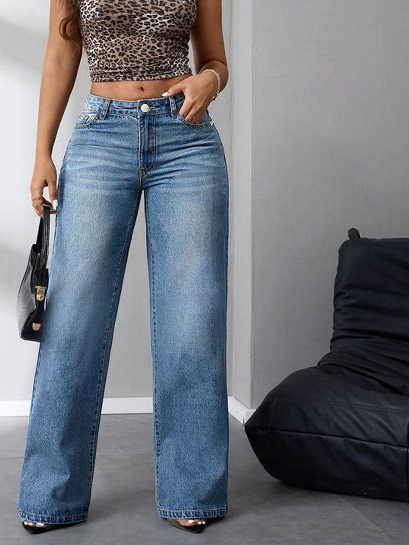 High Waisted Wide Leg Jeans