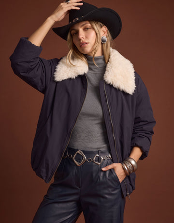 Faux Fur Collar Puffer Jacket