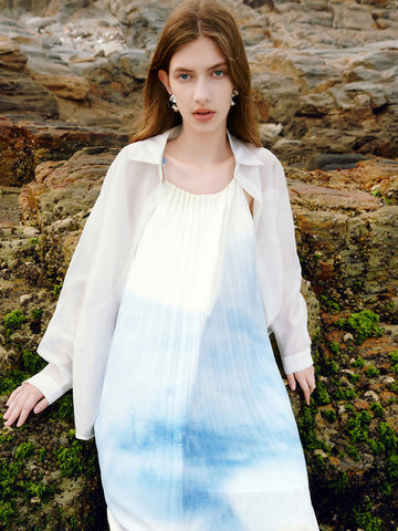 Ombre Flowy Beach Maxi Dress