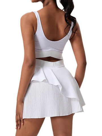 Asymmetric Hem Ruffle Detail Sports Mini Dress