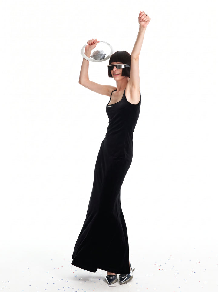 Elegant Velvet Bodycon Maxi Dress