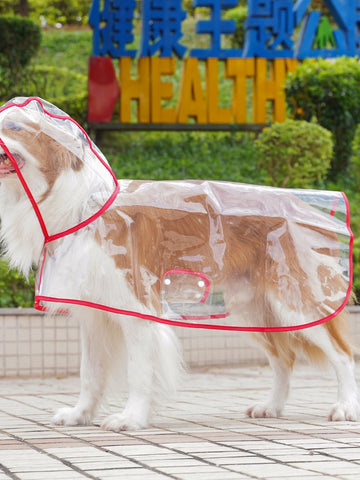 Clear Waterproof Hooded Dog Raincoat