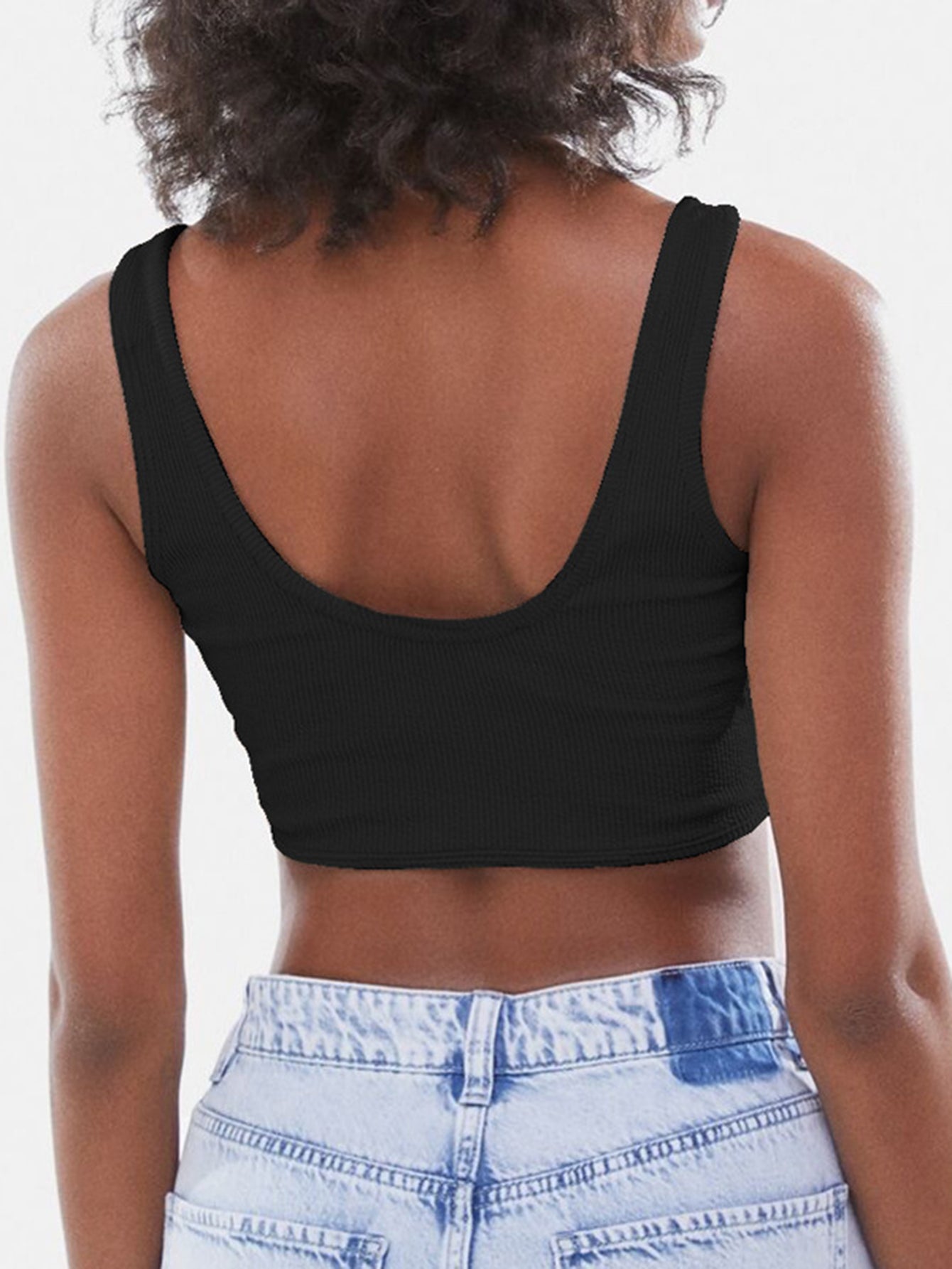 Ribbed Knit Corset Detail Tank