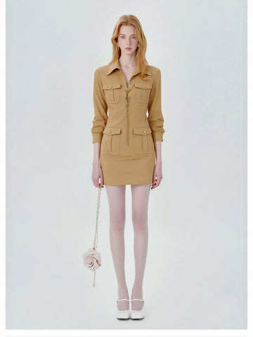 Utility Lace Up Mini Dress
