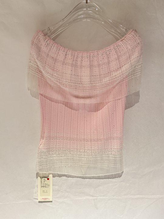 Sheer Off Shoulder Knit Pullover