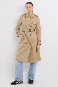 Classic Double Breasted Belted Trench Coat