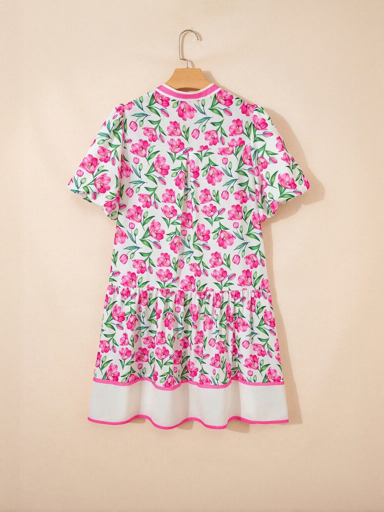 Floral Print Puff Sleeve Mini Dress