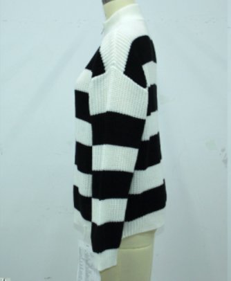 Oversized Striped Quarter Zip Sweater