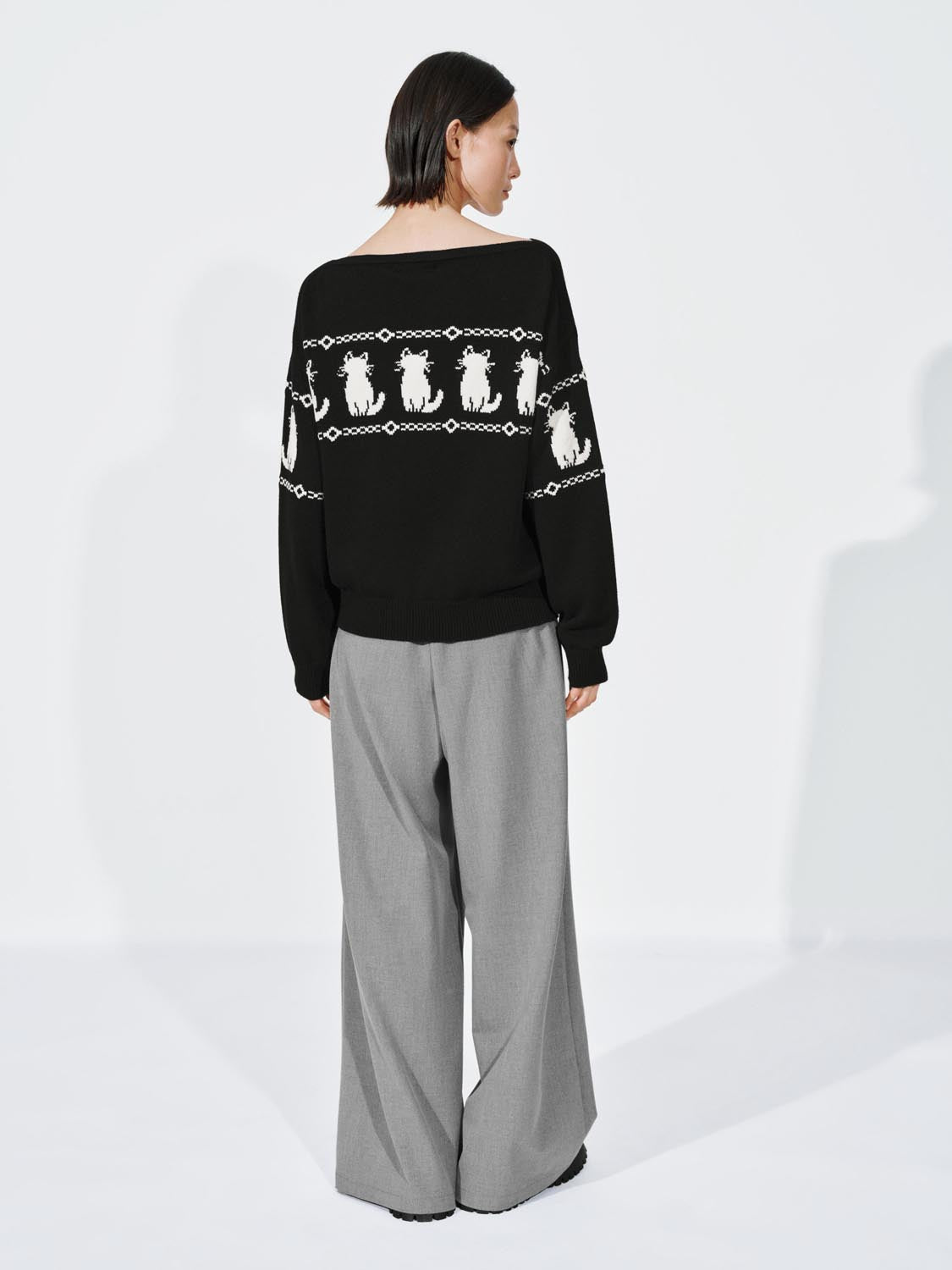 Urban Revivo Contrast Trim Drawstring Pull On Wide Leg Pants-Light Gray