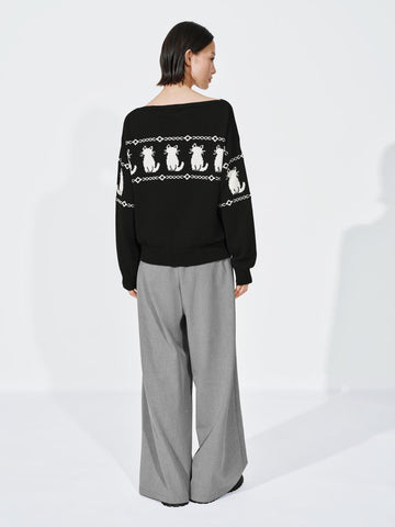 Urban Revivo Contrast Trim Drawstring Pull On Wide Leg Pants-Light Gray