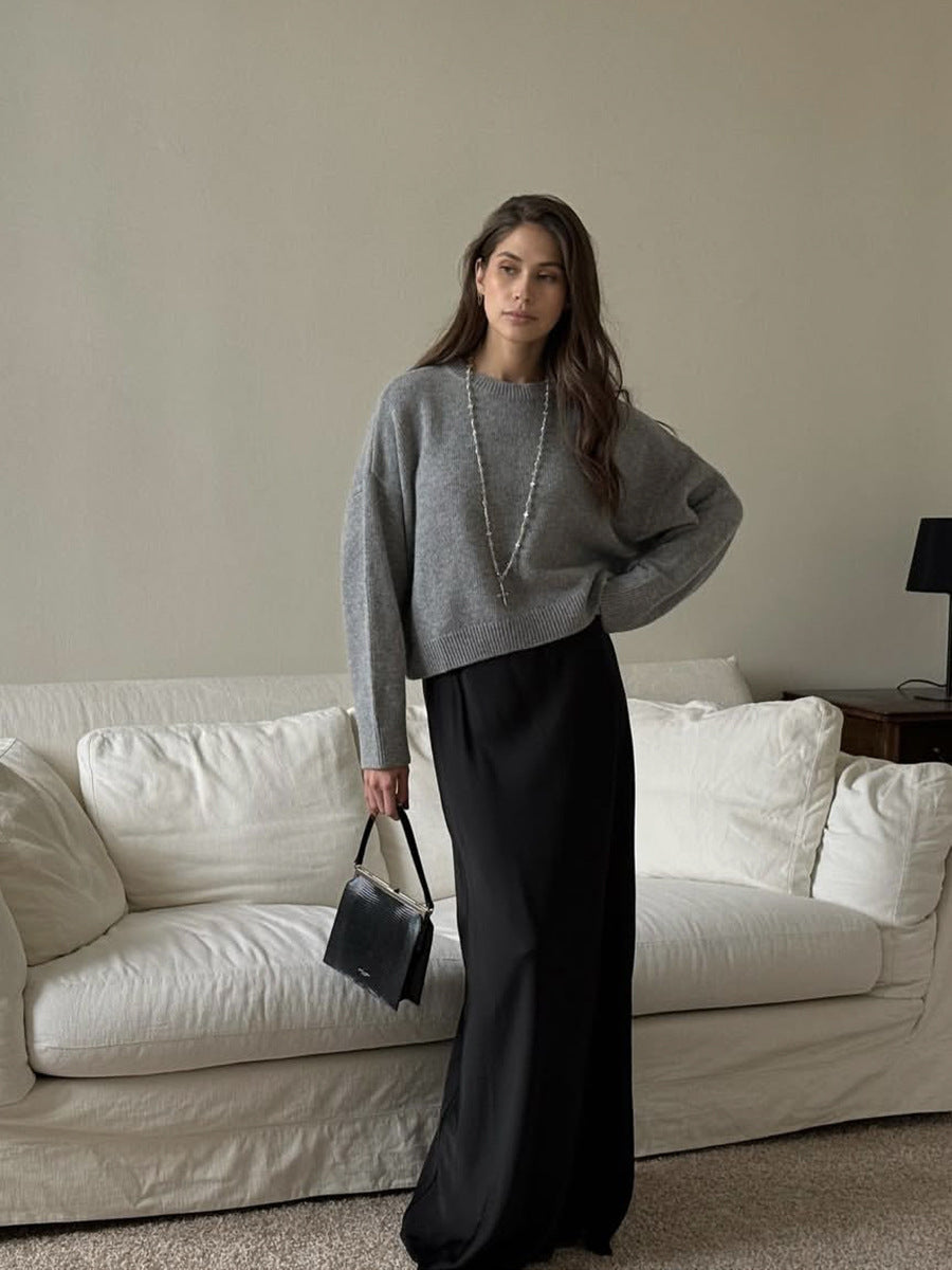 Oversized Crewneck Soft Knit Sweater