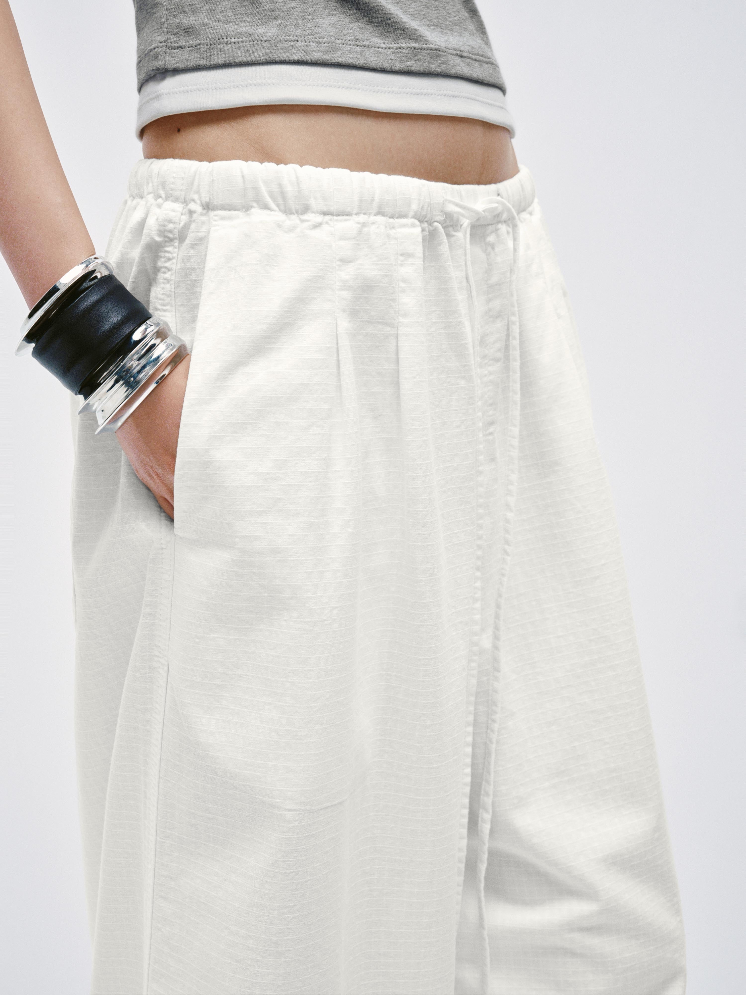 Drawstring Wide Leg Jeans