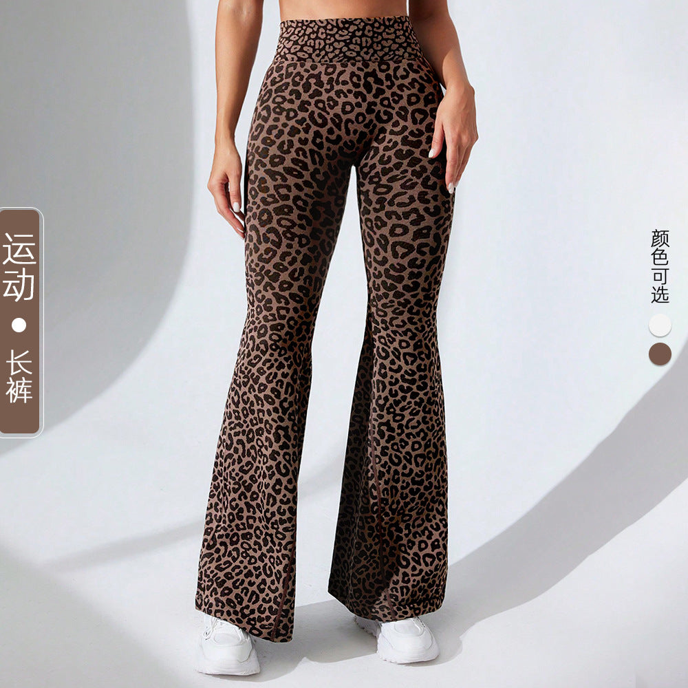 Butt Lifting Leopard Print Yoga Flare Pants