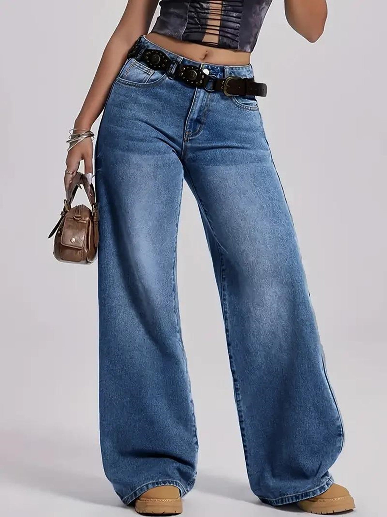 High Rise Wide Leg Jeans