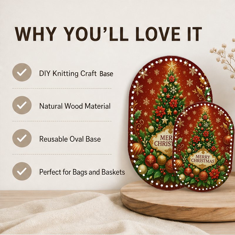 MERRY CHRISTMAS Wooden Basket Bottom