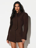 Tailored Tie Front Mini Dress