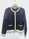 Elegant Contrast Trim Knit Cardigan