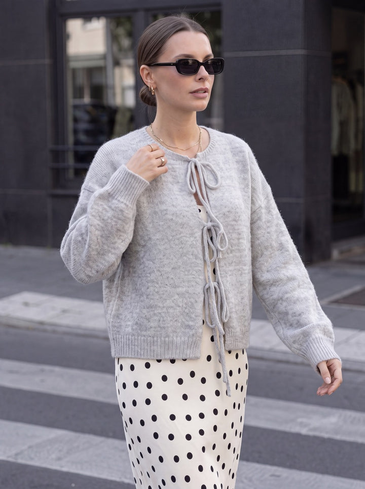 Soft Fuzzy Tie Front Cardigan