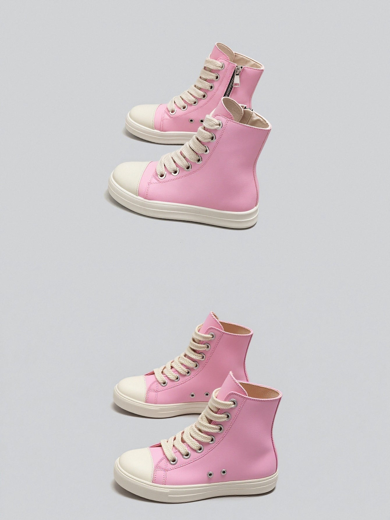 Pink High Top Zipper Sweet Sneakers