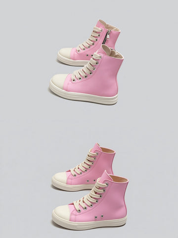 Pink High Top Zipper Sweet Sneakers