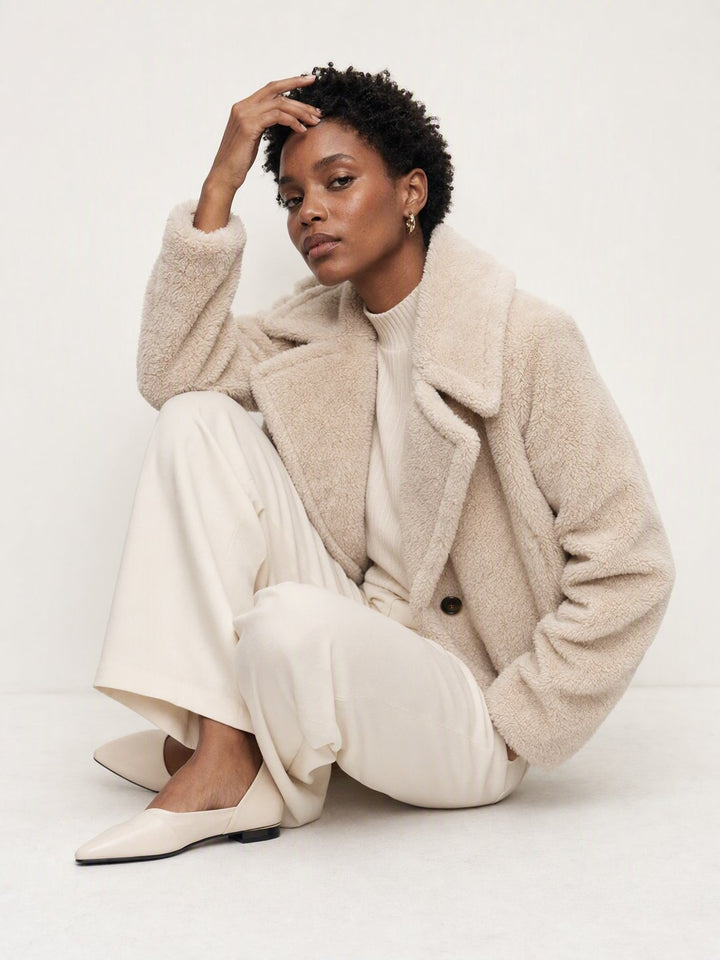 Cozy Cropped Faux Shearling Jacket
