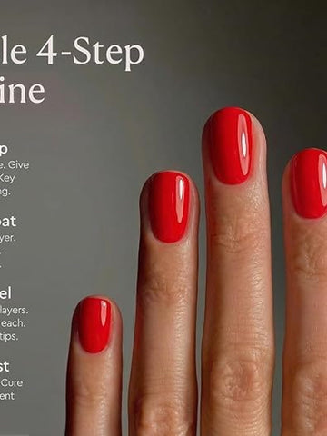 Glossy Vibrant Red Gel Nail Polish