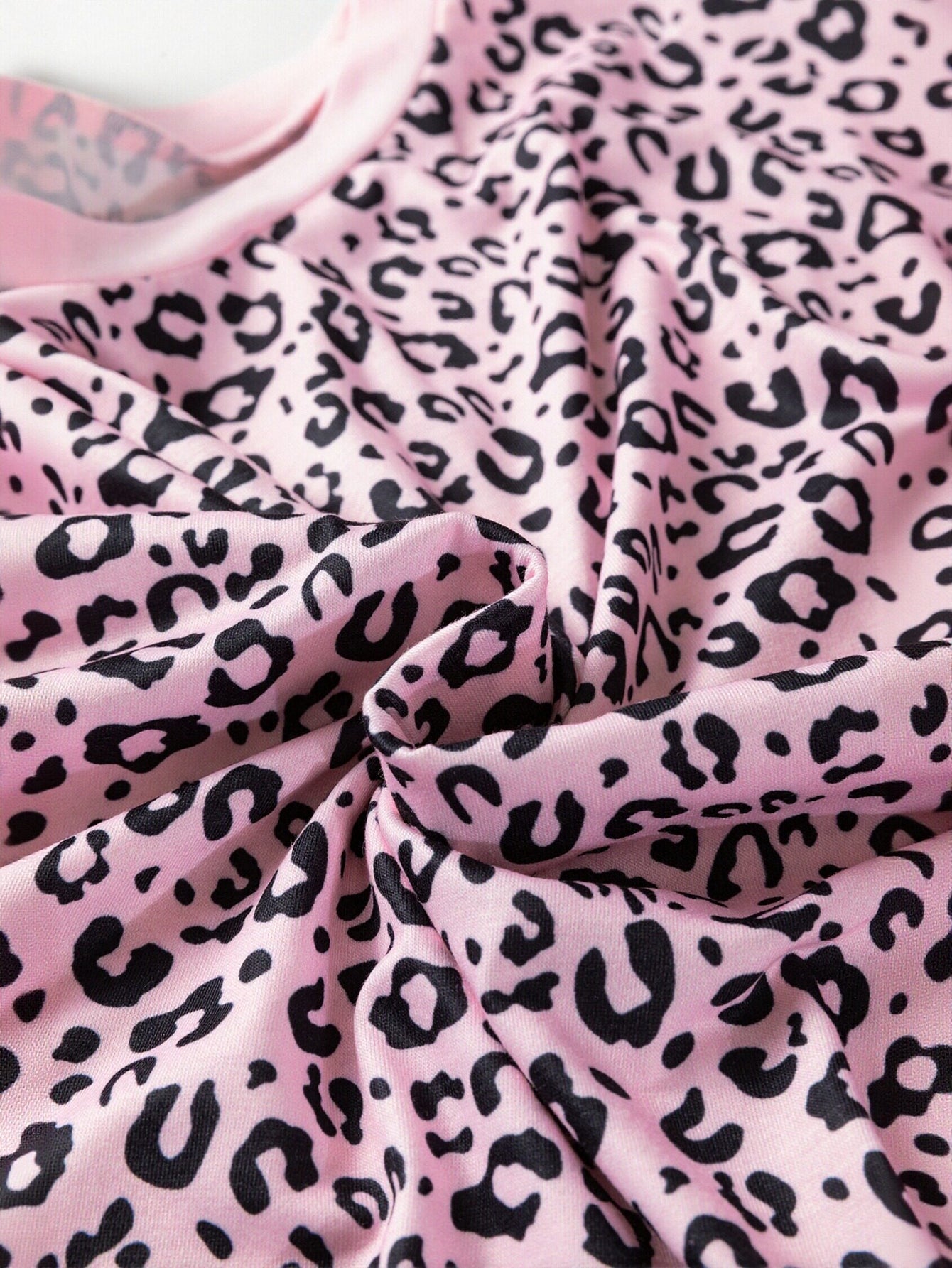 Leopard Print Stripe Sleeve Blouse