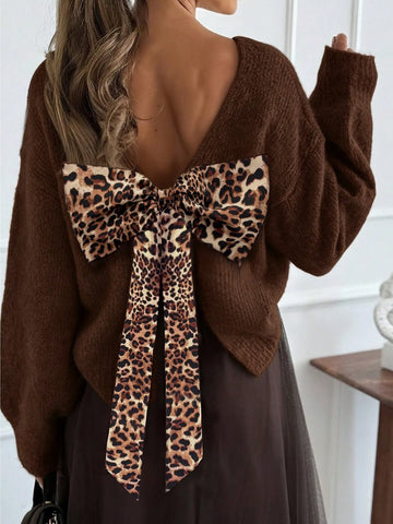Cozy Oversized Brown Knit Sweater