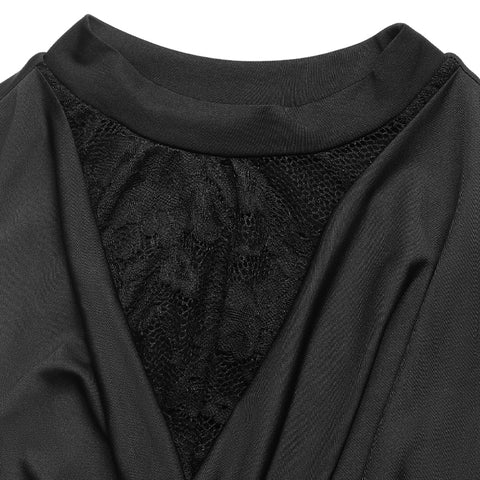 Cowl Neck Lace-Inset Sleeveless Elegant Bodysuit
