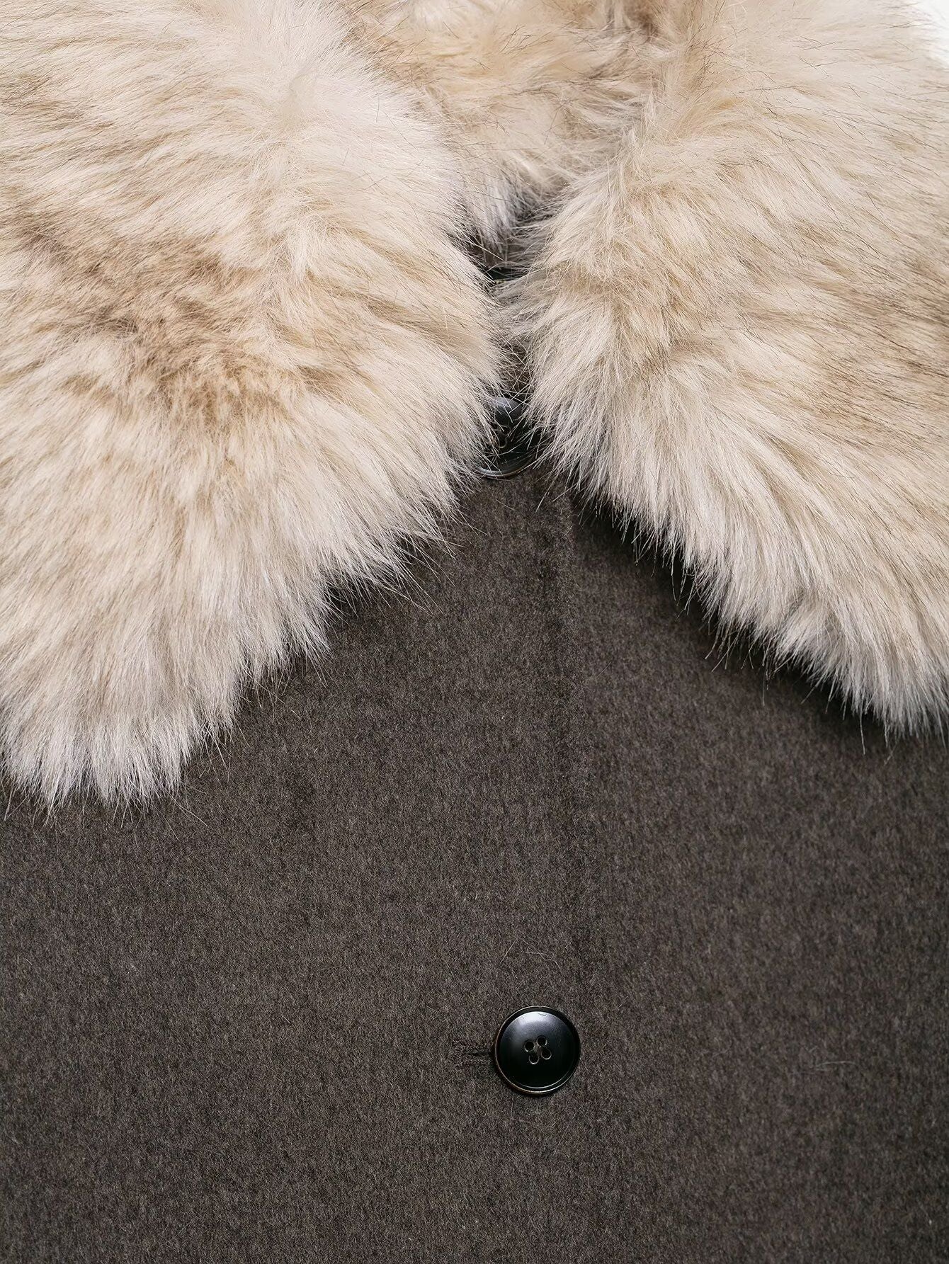 Cozy Faux Fur Collar Wool Coat
