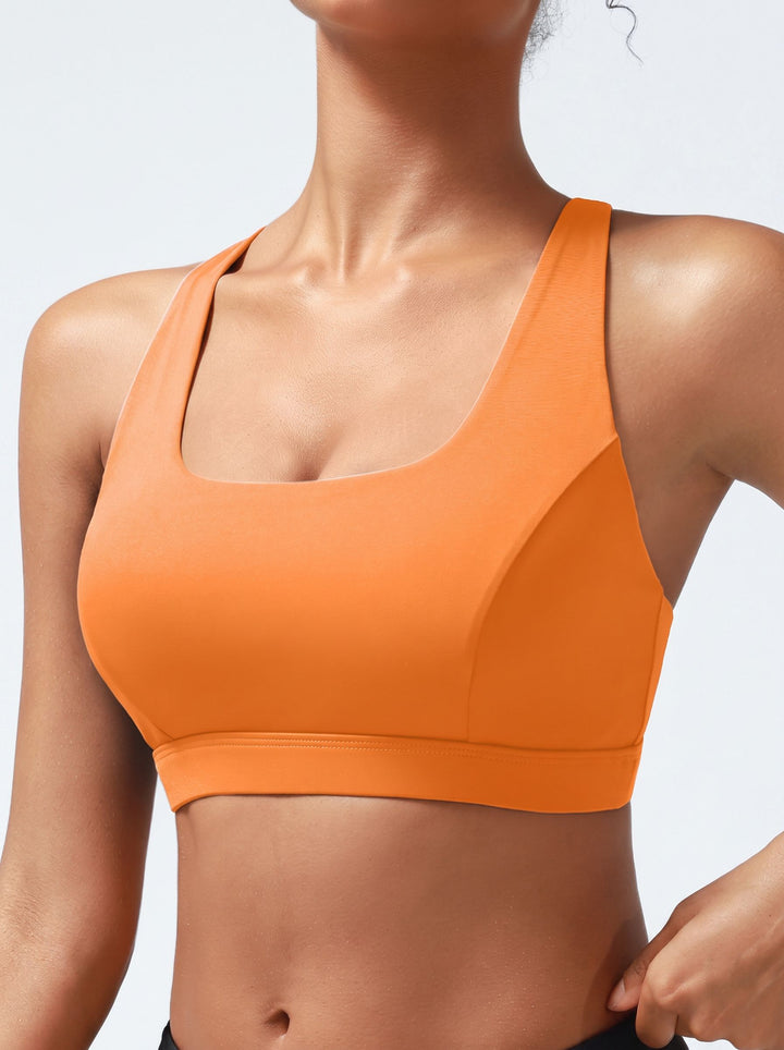 Strappy Back Seamless Yoga Sports Bra