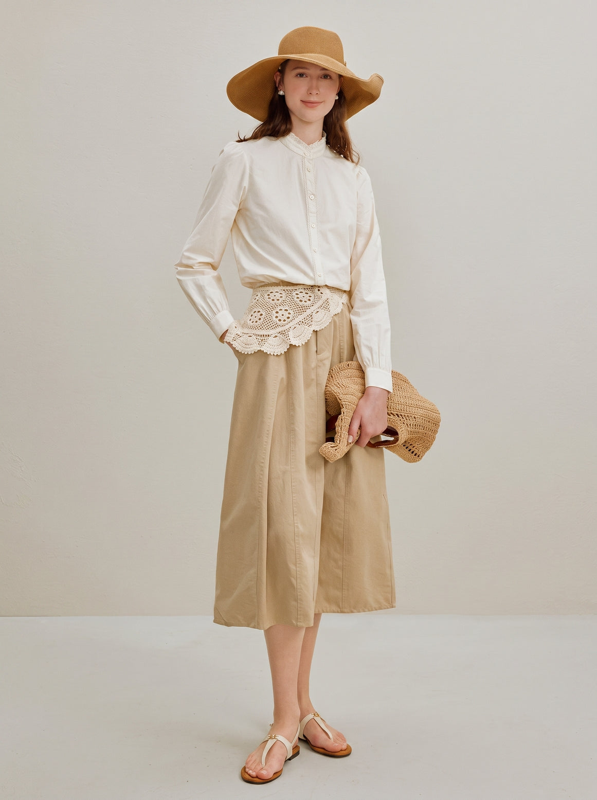 Organic Cotton Stand Collar Button Shirt