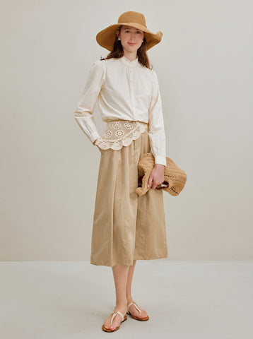 Organic Cotton Stand Collar Button Shirt