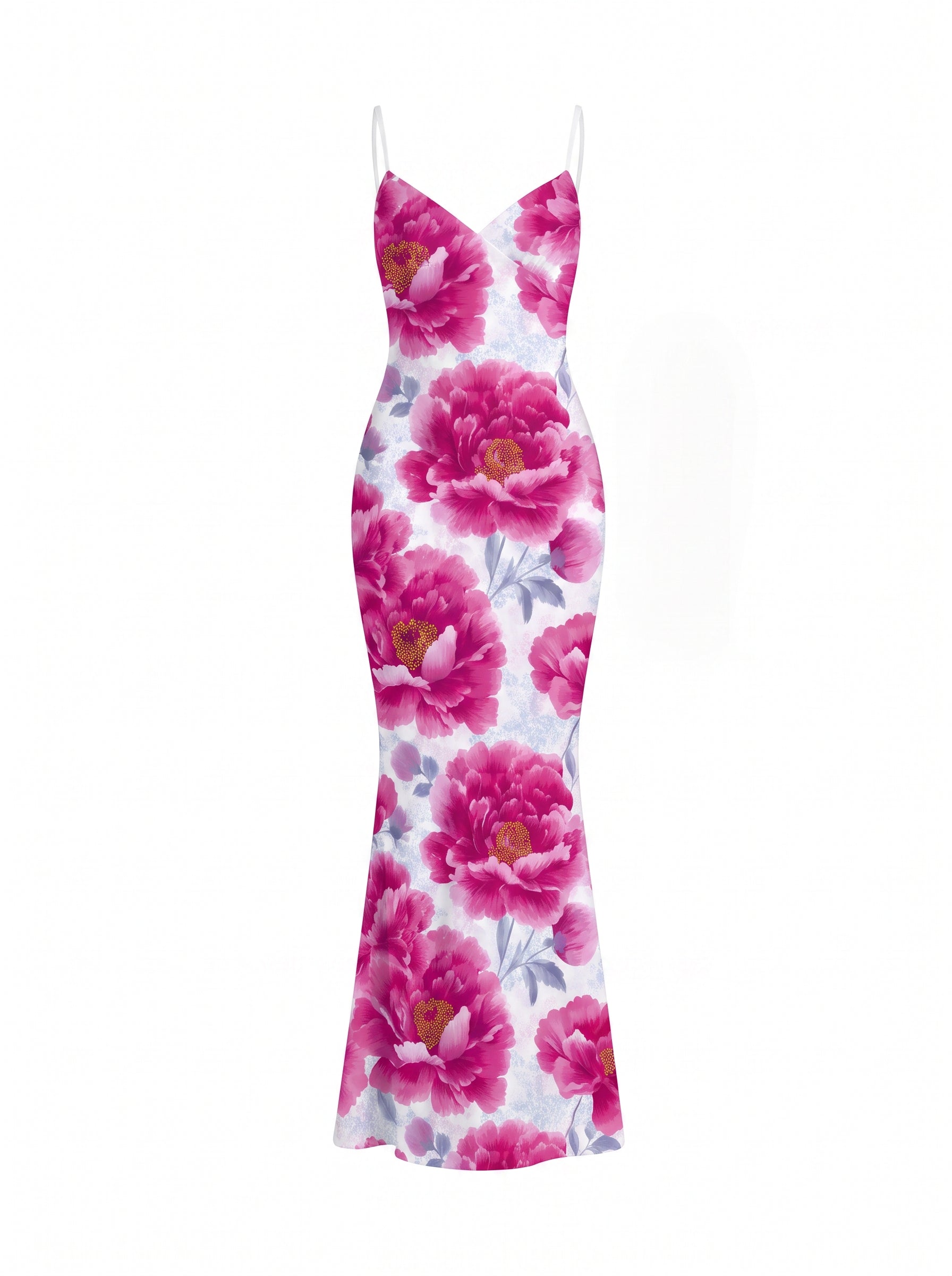 Theresa Vigil's Pink Peony Print Maxi Dress
