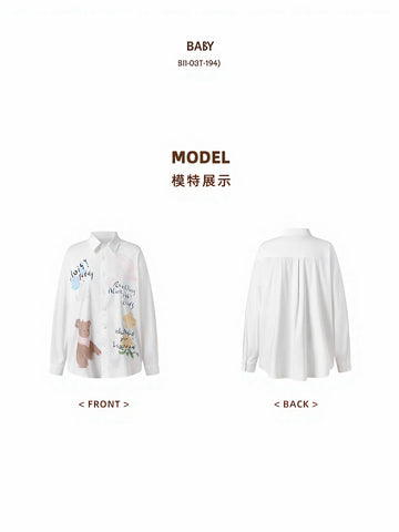 Oversized Graphic Printed Button Up Shirt