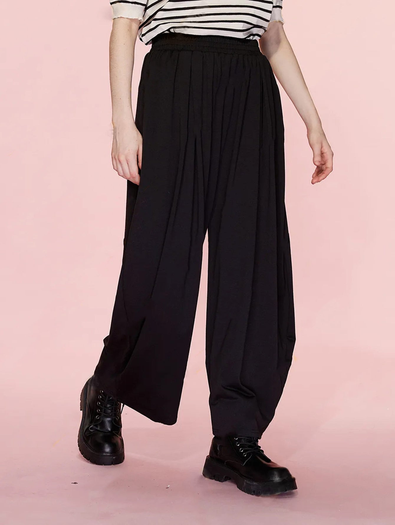 High Waisted Pleated Wide Leg Pants