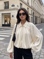 Oversized Pleated Zip Up Jacket