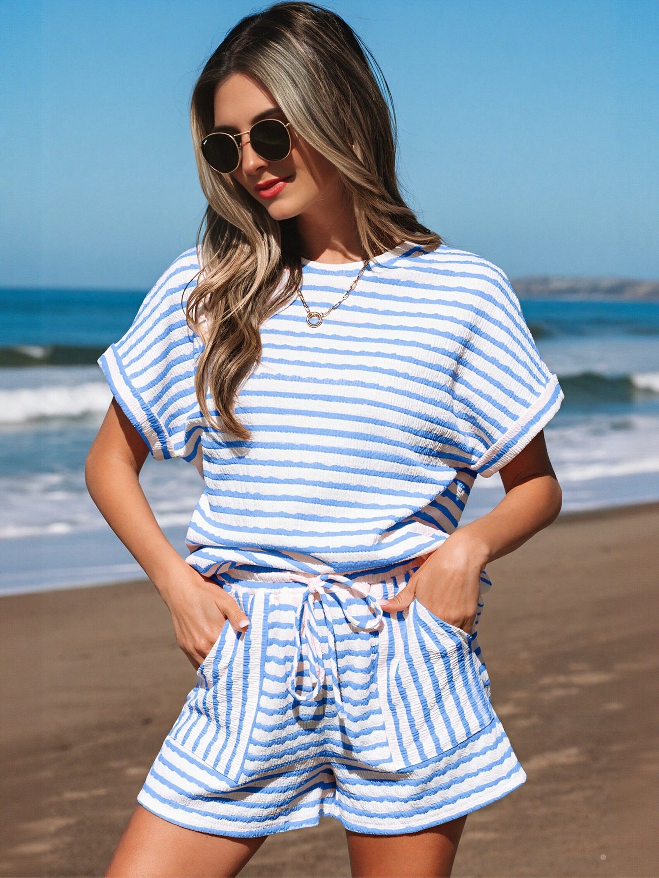 Relaxed Fit Pocket Detail Short Set