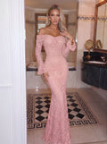 Off Shoulder Lace Maxi Dress